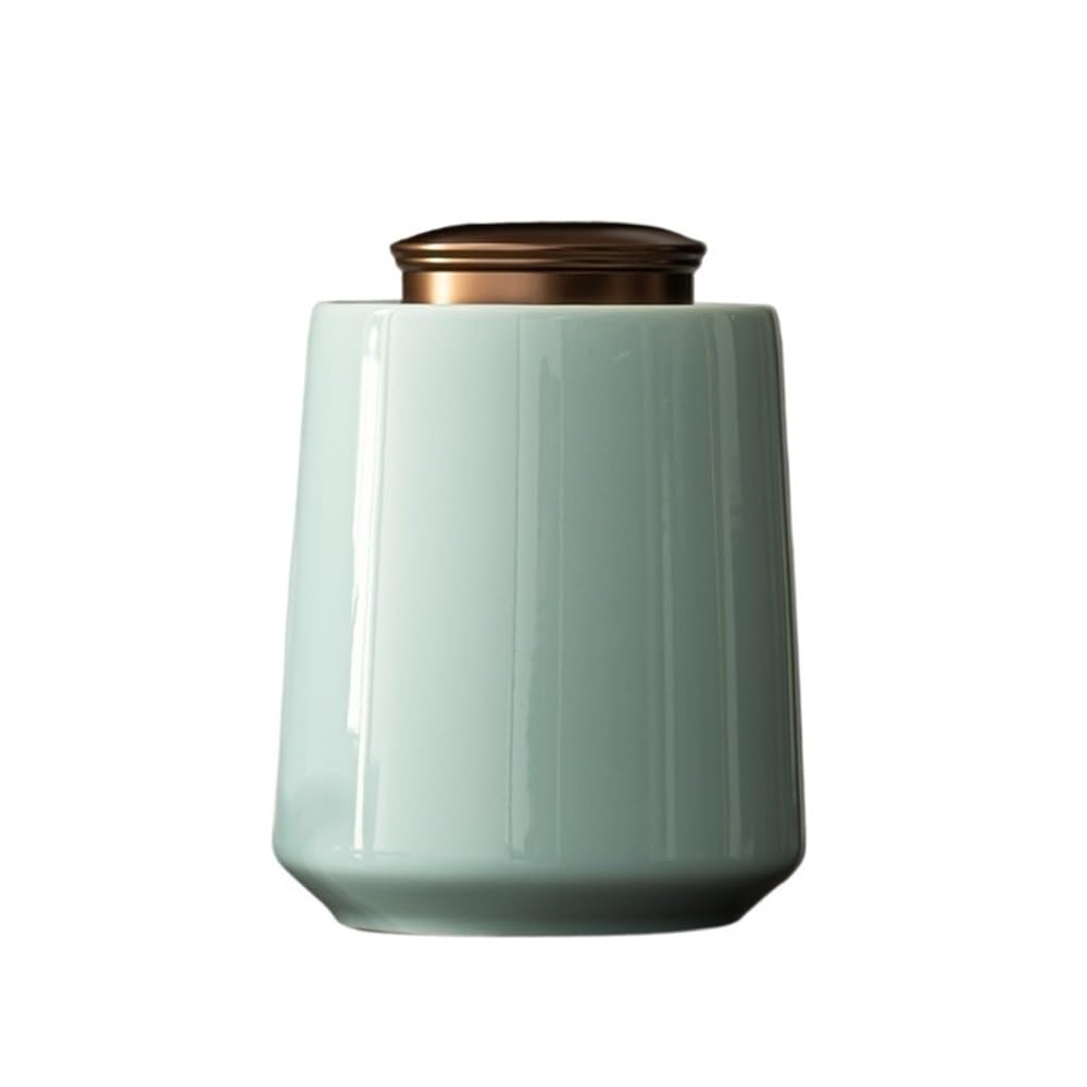 Bx9rE7tK3g Kitchen Storage Jar Ceramic Loose Tea Storage Jar With Double Alloy Sealed Lid Household Coffee Canisters Ceramic Tea Canister(Blue)