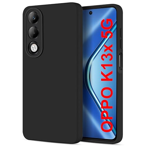 Image of SBMS Silicone Back Cover Case for Oppo K13x 5G | Soft Micro-Fibre Lining Inside | Camera Protection Bump | Shockproof Back Cover Case for Oppo K13x 5G (Black)