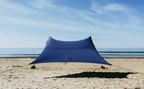 Image of Neso Gigante Portable Beach Tent Sun Shelter - Lightweight Beach Shade Canopy - Easy Setup for Family Outings - Patented Reinforced Corners - UPF 50+ Sun Protection - 8ft Tall, 11 x 11ft - Navy