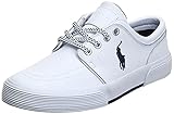 Polo Ralph Lauren Men's Faxon Low Sport Leather Fashion Sneaker, White, 9 D US