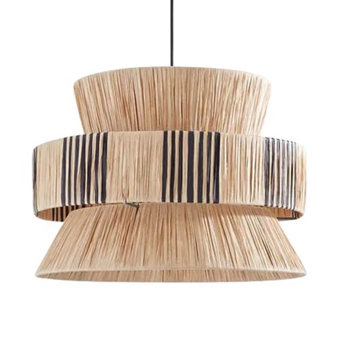 Abat-jour d'éclairage de plafond tissé en herbe : l'excellence du lustre scandinave