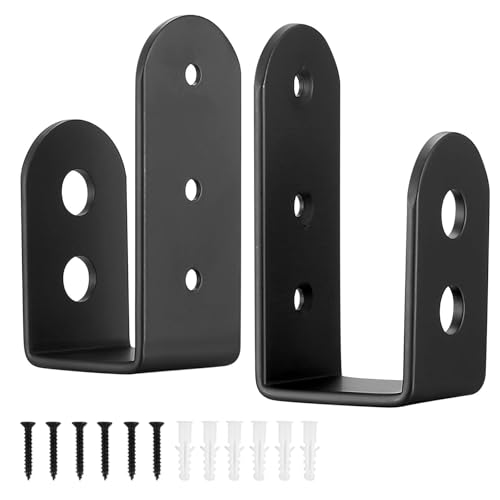 2 Stk Tür Barricade Klammern,U Winkel Halterungen,U Winkel Halterung Metall,U günstige Unterstützung,2 Stück U Winkel Halterung, mit Schrauben für verstärkte Türschlösser,Scheune,Schuppen,Garage