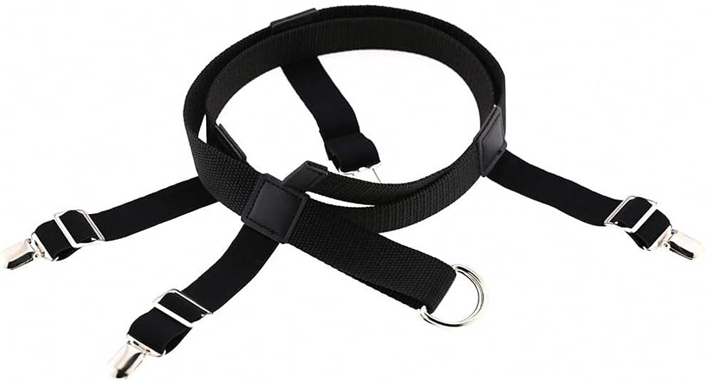 Goobester Mens Womens Elastic Nylon Waist Belt Garter Suspender Clip Stockings Holder