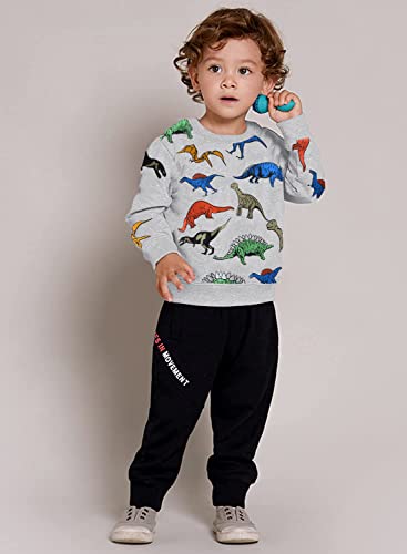 Image of Popshion Toddler Boys Sweatshirt Cotton Lightweight Kids Winter Warm Sweater Crewneck Pullover Tops