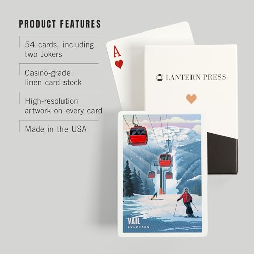 Lantern Press Baraja póker arte Vail Colorado 52 cartas miniatura 3