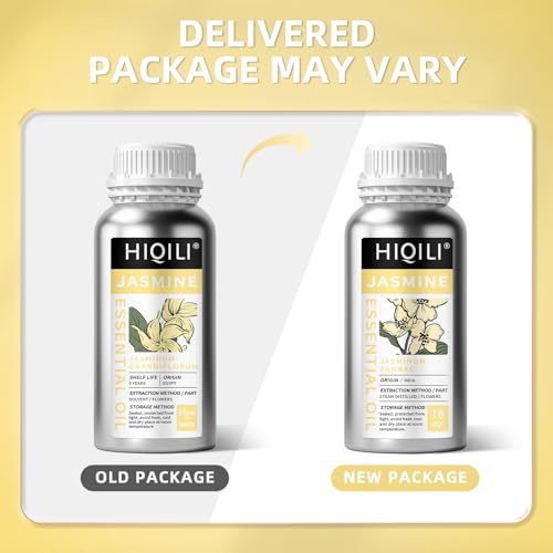 Image of HIQILI Jasmine Essential Oil for Diffuser, Hair & DIY Perfume | Soft Floral Scent For Massage, Nourish Hair & Complexion, Ideal For Diffuser & Fragrance Crafting - 500ML / 16 Fl Oz