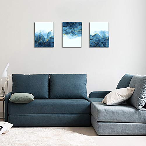 Abstract Canvas Wall Art For Living Room Bedroom Decoration Office Wall Painting,Bathroom Wall Decor Gray Blue Canvas Pictures Modern Home Decoration Wall Artwork,Fashion Wall Art 20X28 Inch/ 3 Piece #TOP6