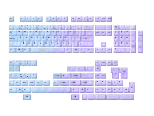 Ranked POMジェリープレミアム透明キーキャップセット | ダイサブリメーション | 厚さ1.45mm POM | カスタムメカニカルキーボード用 Cherry Profile (アクアブリーズ, 169キーキャップ)
