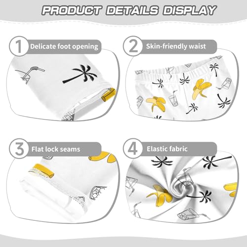 Banana Cocktail Girls Leggings,Workout Leggings for Girls Toddler Athletic Leggings Size for 3-10T3