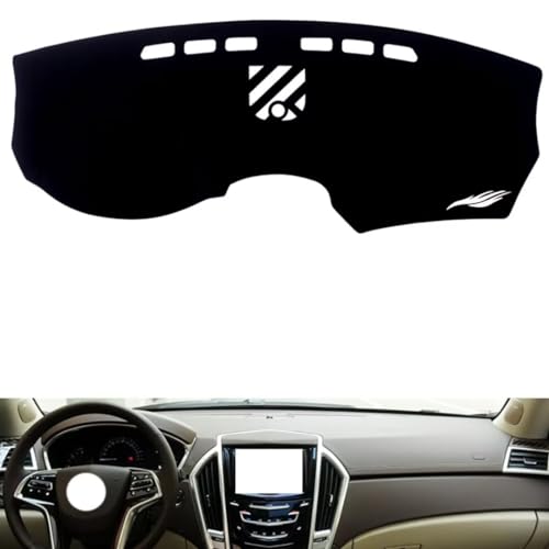 leather dash board cover mat Compatible with Cadillac SRX 2010-2015 ，dashboard cover(Black)