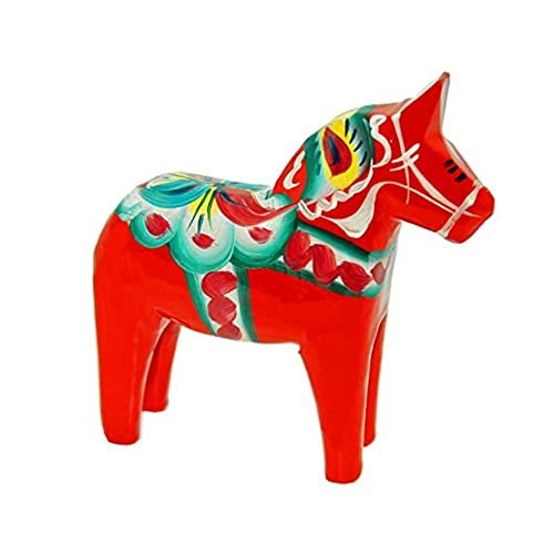 Nils Olsson Hemslojd Ab Traditional Wooden Swedish Dala Horse Hand Painted Christmas Figurine Red 5 (13 cm)