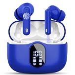 Wireless Earbuds, Bluetooth 5.4 Headphones In Ear with 4 ENC Mic, Ear Buds Noise Cancelling 3D Bass Stereo, Bluetooth Earbuds 36H Playtime, NEW Earphones IP7 Waterproof, Customization via App, Blue
