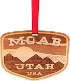 Moab Utah Ornament Christmas Wood Laser Cut 3.5' UT Arches National Park Mountain Biking