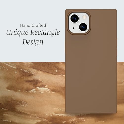Image of COCOMII Rectangle for iPhone 14 Plus /15 Plus Case, Matte Brown Silicone
