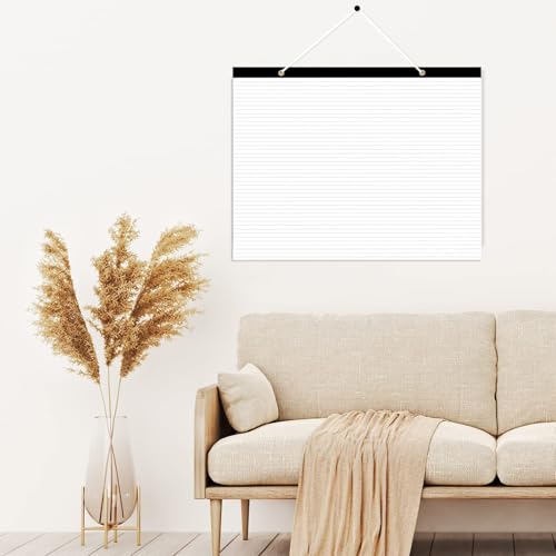 Bloco de notas pautado grande (2 unidades) - Bloco de notas forrado de 56 x 43 cm, 100 folhas/200 pá