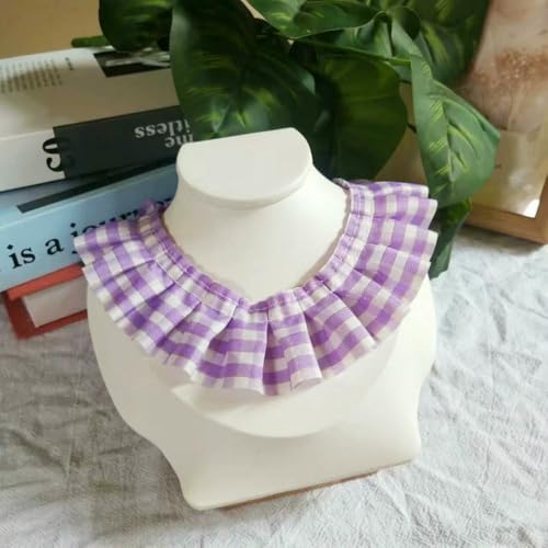 MIONGKI Tela a Cuadros con Encaje Plisado, Ropa para muñecas de niña, Falda, Materiales Hechos a Mano, Cojines, Fundas de sofá, Accesorios de Costura