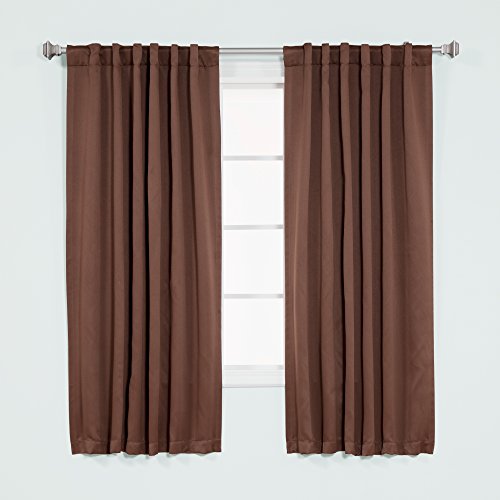 Best Home Fashion Thermal Insulated Blackout Curtains - Back Tab/ Rod Pocket - Chocolate - 52