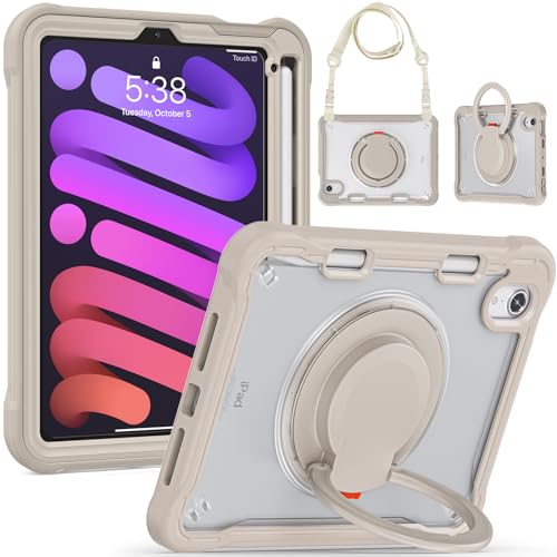 Coque iPad mini 2024 avec bandoulière et poignée pour voyager léger
