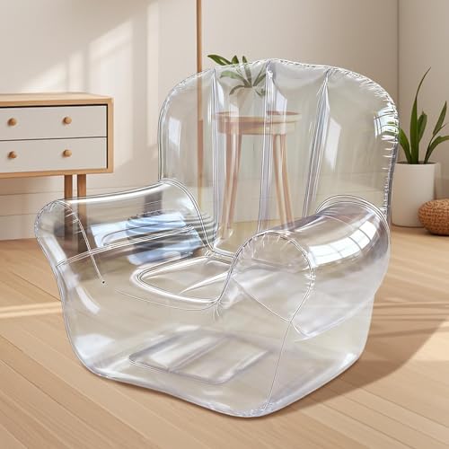 Sofá inflable transparente y ergonómico sillón portátil de aire para dormitorio y exteriores 6