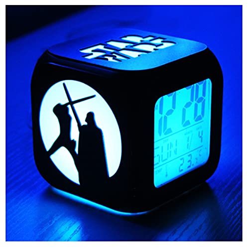 HAOHAO Star Wars 3D-Stereo-Wecker LED-Nachtlicht Leiser Modus Kreative Elektronische Sieben-Farben-Uhr - USB-Aufladung Cover