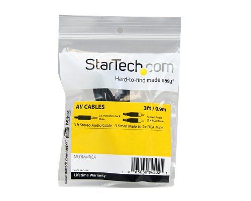 Startech.com 3 Ft Stereo Audio Cable - 3.5Mm Male To 2X Rca Male - Headphone Jack To Rca - Mini Jack To Rca - 3.5Mm To Rca (Mu3Mmrca) #TOP3