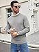 COOFANDY Men's Fitted Crewneck Sweater Ribbed Knit Pullover Sweater Fashion Long Sleeve Crew Neck Sweater Winter Casual Dressy Top Light Grey