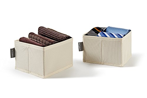 Perfetto Più - Organizador EasyBox, Caja de Tejido TNT, Color Crudo, 14,0 x 14,0 x 9,0 cm