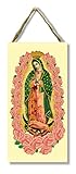 4'x8' Virgen of Guadalupe Wood Sign with Rope Easy Hanging