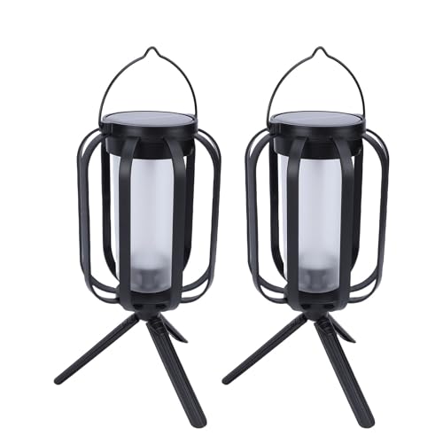 Lanterne solaire 3 modes avec capteur de lumière et trépied stable pour jardin