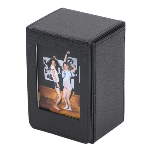 Akozon Picture Holder Storage Case PVC Large Capacity 3 Inch Photocard Storage Box Office Home Traveling Collection (Black)