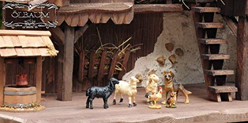 Weihnachtskrippe DUNKELBRAUN, orientalische Krippe XXL 70cm 