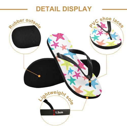 Starfish Colorful Flip Flops for Beach Thong Sandals Anti-slip Lightweight Beach Shoes for Travel Summer Outdoor3