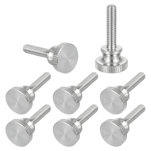 sourcing map M4x16mm Knurled Thumb Screws, 304 Stainless Steel Diamond Head Thumb Screws Metric Knurled Head Bolts with Shoulder Grip Knobs Hand Tighten Thread Fasteners, 12mm Dia. 8 Pcs