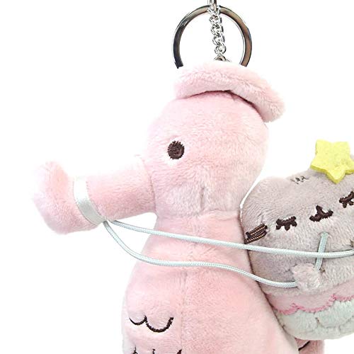 Gund Pusheen Mermaid And Seahorse Magical Kitties Plush Deluxe Keychain Clip, Multicolor, 8.5", Pink #TOP4
