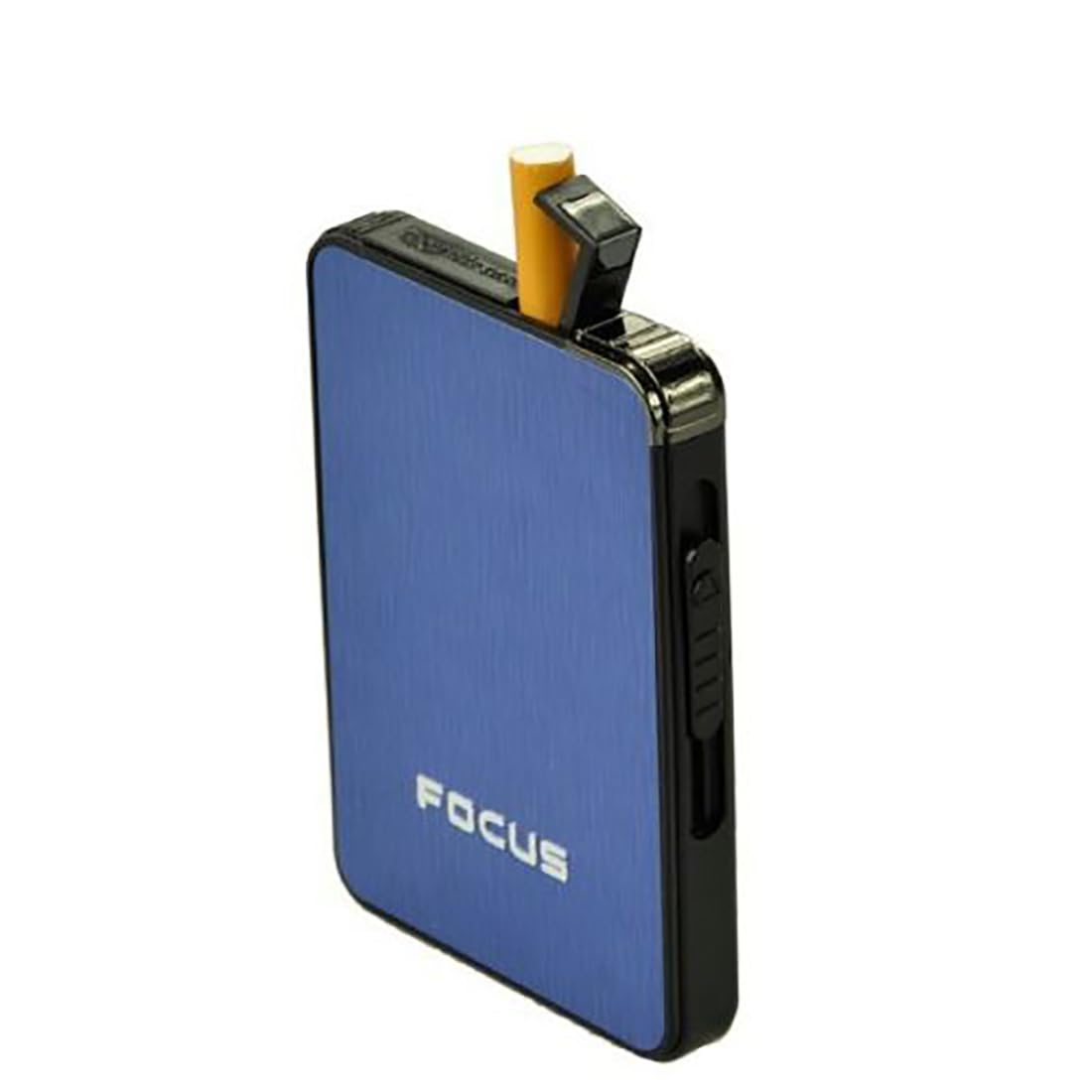 Focus Ultra-Thin Cigarette Case with Inbuilt Lighter I Automatic Cigarette  Ejection from Top I Ideal for 05 pieces 84mm Long King Size Cigarettes  (Blue) : Amazon.in: Home & Kitchen