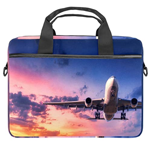Sacoche bandoulière pour ordinateur portable 13 à 14.5 pouces motif avion coloré
