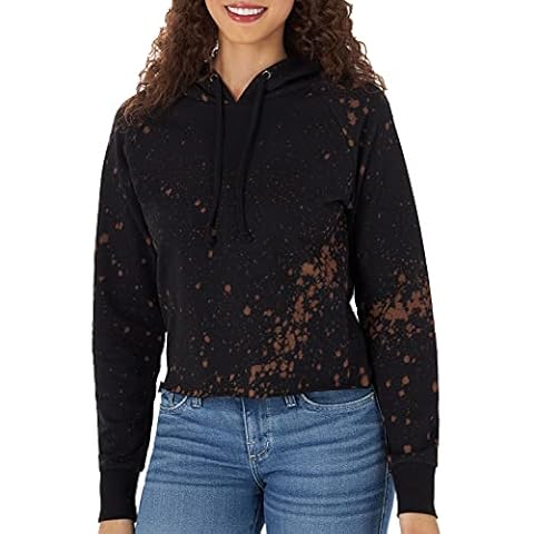Rock & Republic Women's Hoodie Sweatshirt Hooded, Black Bleached-Script R&r Logo, S Cover