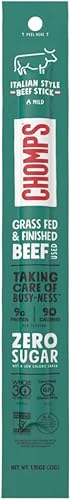Chomps Italian Style Grass-Fed Beef Stick, 1.15 oz, Keto, Paleo, Whole30, Sugar Free, Low Carb Snack