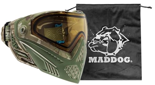 Maddog Dye i5 Thermal Dual-Pane Anti-Fog Lens Paintball Airsoft Mask Goggle System Combo with Microfiber Storage Bag | High Performance Safety Certified...