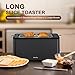 Mecity 4 Slice Toaster, Long Slot Toaster with Timer, Bagel, Defrost, Reheat, Cancel Functions, Warming Rack, Removable Tray, 6 Browning Settings, Extra Wide Slots, Stainless Steel, 1300W
