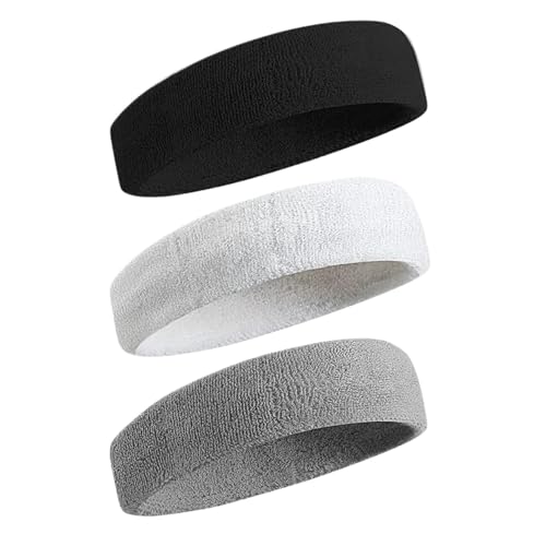 Bandeaux de sport anti-transpiration lot de 3 pour le tennis et le running