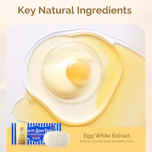 Image of VICTORIA Swedish Egg White Facial Soap, 3-in-1 Gentle Daily Cleanser with Lanolin & Rose Water, for Oily & Combination Skin, 50g