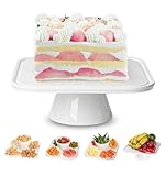Cake Stands,White Cake Stand 5-in-1 Multi-Purpose Use,Wedding Cake Stand for Serving Platter,Fruit Plate Cake Pedestal Stand Display Dessert Stand for Birthday,Wedding,Party,Baby Shower (10 inch)