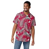 FOCO NCAA Mens Floral Shirt: Alabama Crimson Tide, x Large
