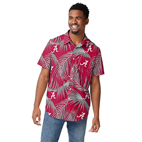 FOCO NCAA Mens Floral Shirt: Alabama Crimson Tide, x Large