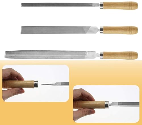 Ruikcoll 15 Stück Holzfeilengriff, Feilenheft mit Starken Metallkrage, für Schreiner,Holzbearbeitung, LäNge 105 mm, Werkzeugwartung 6 mm Loch