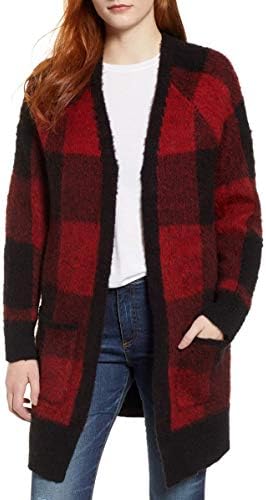 women's buffalo plaid cardigan