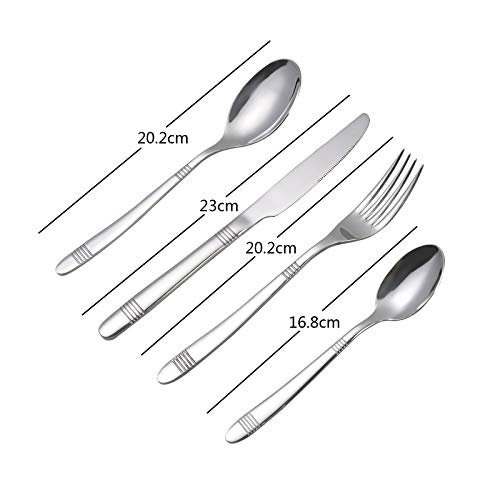 Callyne 16-Piece Stainless Steel Cutlery Flatware Set, Knife Fork Spoon Set, Service for 4