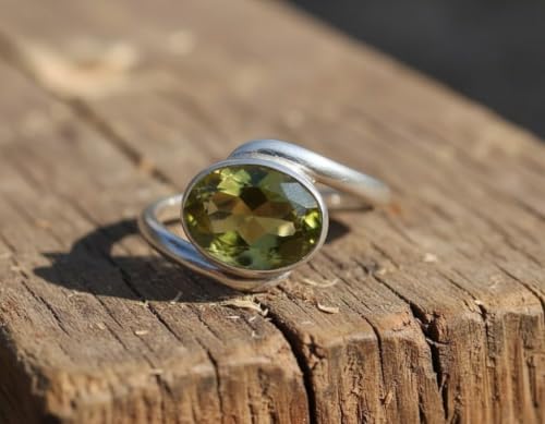 Image of 55Carat Choose Your Color Natural Gemstone Silver Statement Rings for Gift Corssover Style Size 5 to 12