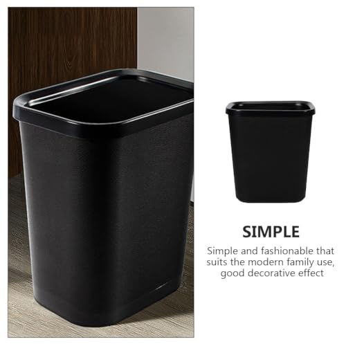 Caneca de basura pequeña rectangular negra 8L para baño y oficina miniatura 5